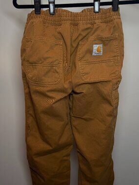 Carhartt Flint Cargo Pants Brown Tan Elastic Waist Size S Men's Workwear
